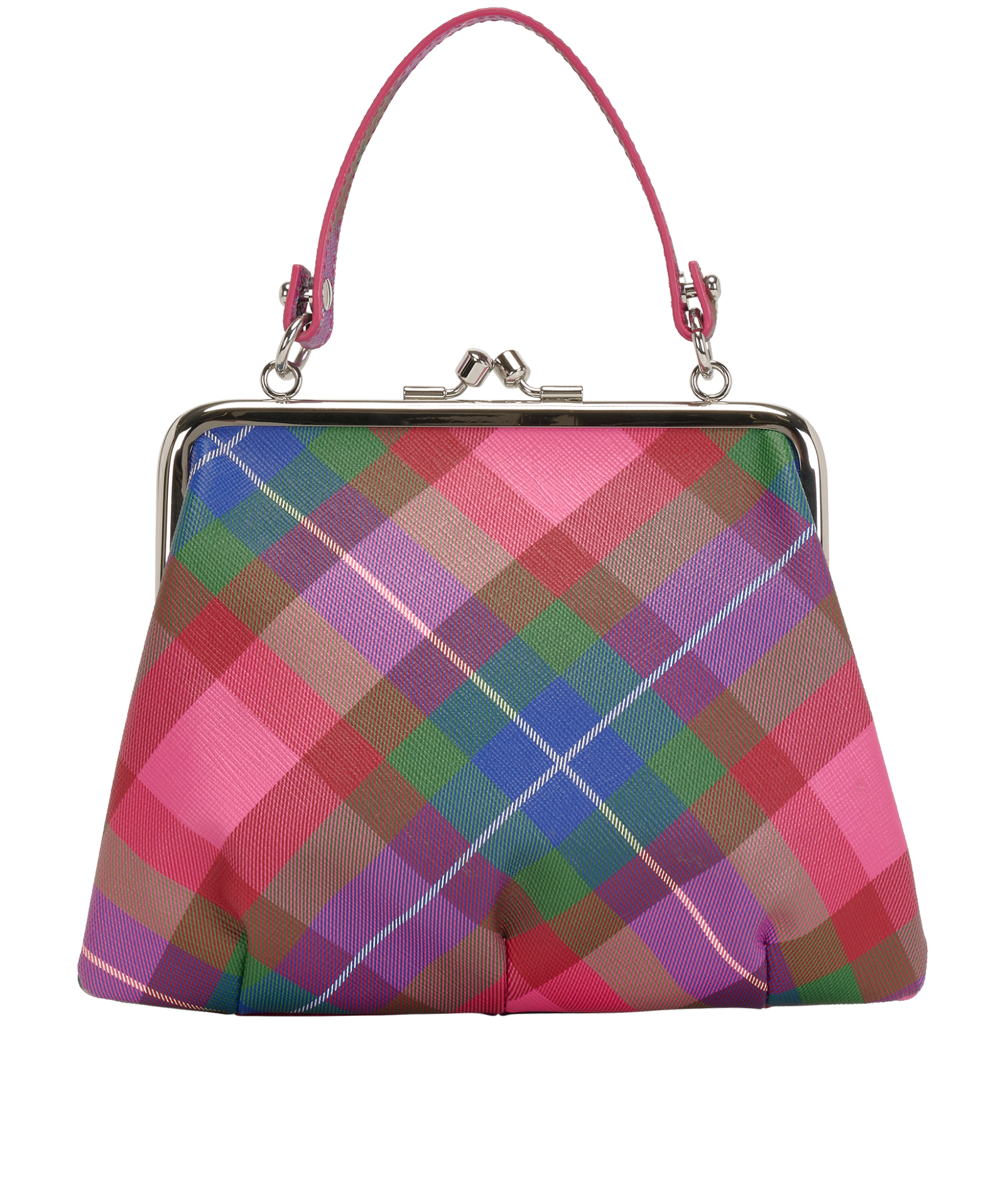 Granny Frame Purse, &pound;95, Handbags, Blue/Purple/Red, Canvas, Back view